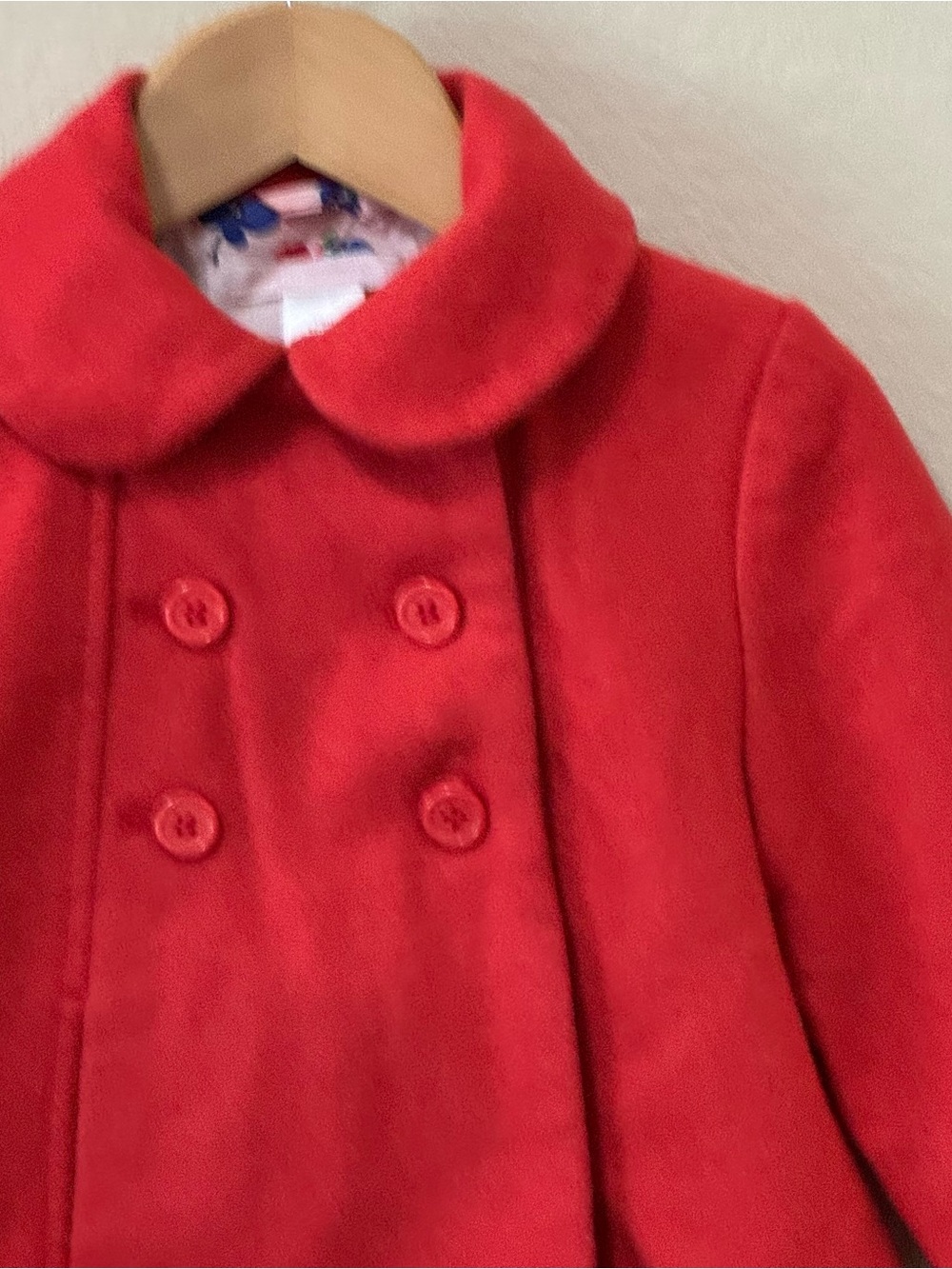 JANIE & JACK | Baby Girl Red Double-Breasted Wool Blend Peacoat 12-24 mths - Picture 5 of 16